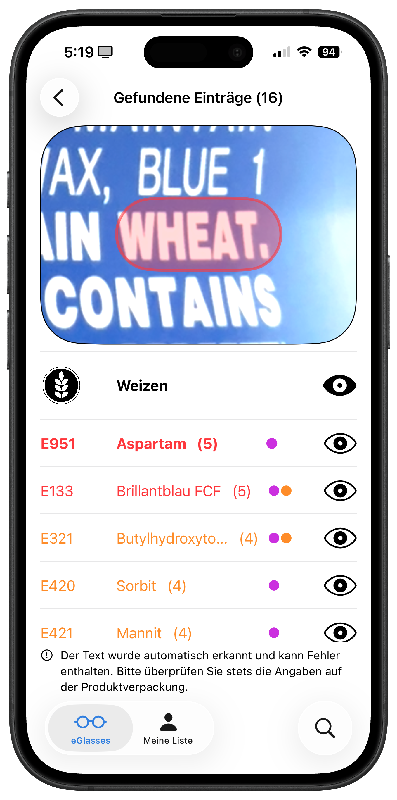 Automatisch übersetzt: Weizenallergen.